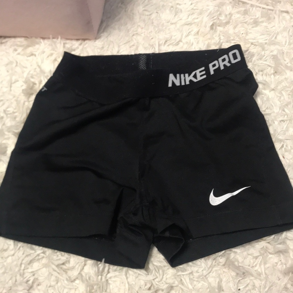 Black Nike Pro tight spandex shorts. Size small